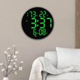 thumbnail image 4 of Wall Clock USB Powered Clock Digital Clock Digital Clock Temperature Clock for Living Room Green Light, 4 of 8