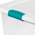 thumbnail image 3 of Sterilite 106 Qt Clear Plastic Stackable Storage Bin w/ White Latch Lid, 4 Pack, 3 of 9