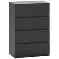 thumbnail image 1 of HOMCOM Commode de Chambre, Commode à 4 Tiroirs pour Chambre, Noir, 1 of 10