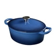 thumbnail image 1 of Mainstays Enameled Oval Cast Iron 4.12qt Casserole, Blue, 1 of 6