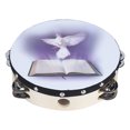thumbnail image 2 of Handheld Percussion, Easy To Play Purple Tambourine, For Party Concert  20cm, 2 of 8