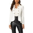 thumbnail image 1 of INSPIRE CHIC Blazer Gothique à Basque pour Femme à Col Rabattu, Ouvert à l'Avant, Ourlet Haut-Bas, TP Blanc, 1 of 6