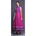 thumbnail image 3 of Bimba Kurti Longue Indienne Rose Fuchsia Damassé pour Femmes Tenue de Fête Imprimée Sans Manches Robe Anarkali Kurti Très Grande, 3 of 6