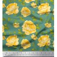 thumbnail image 3 of Soimoi Rayon Fabric Leaves & Rose Floral Print Sewing Fabric Yard 42 Inch Wide, 3 of 3