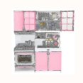 thumbnail image 2 of Kids Pretend Play Kitchen Toy Set with Stove & Cupboard for Role Play Cooking Games, 2 of 5