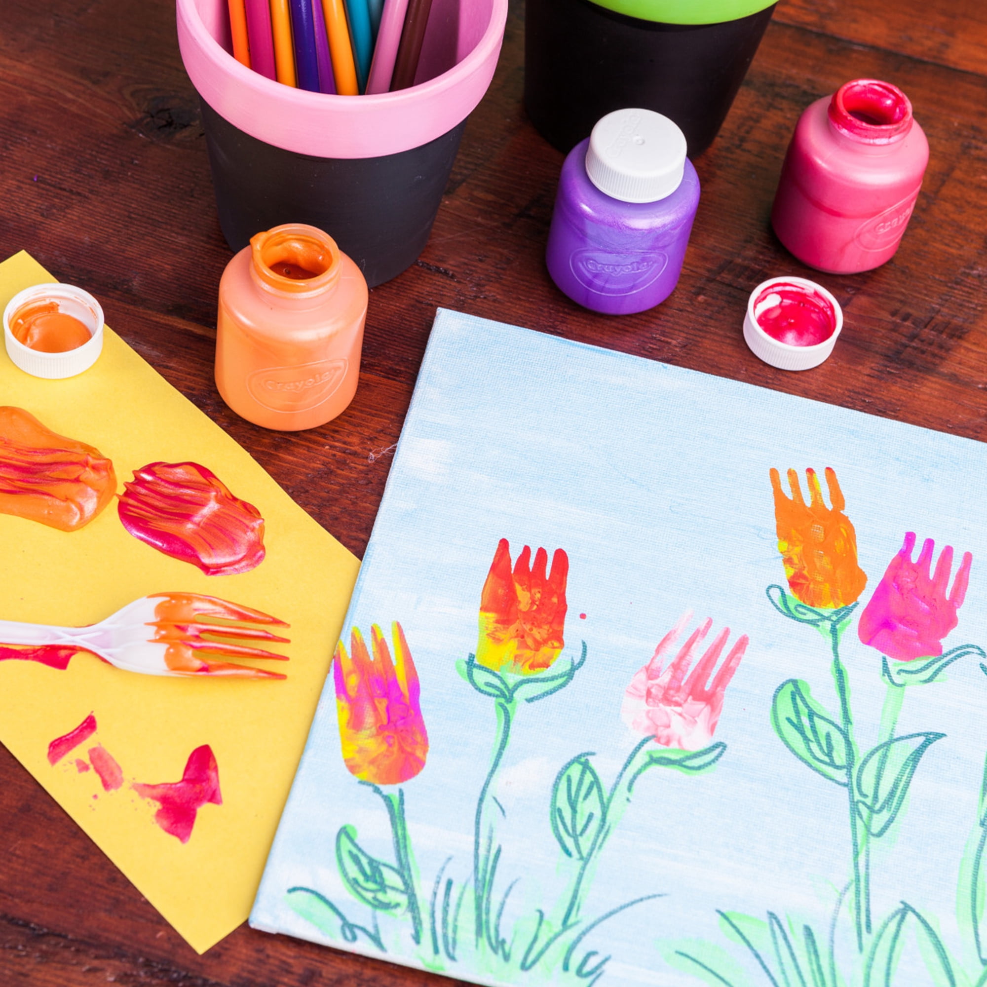 10 pots de peinture lavable Crayola