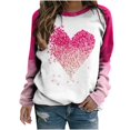 thumbnail image 2 of Chemise de Saint-Valentin pour Femmes 2024 Col Rond Chemises Décontractées Cœur d'Amour Graphiques Tees Manches Longues Amples Pull Tops Mode Vacances T-Shirt, 2 of 3