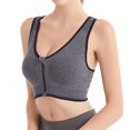 thumbnail image 2 of FYEGRE Sports Bras for Women Full Support Front Zip Closure Compression Bras Post Surgery Wireless Racerback Sport Brassiere Grey M, 2 of 5