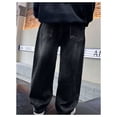 thumbnail image 3 of Jeans à Taille Élastique pour Garçons - Denim Printemps/automne, Style Cargo Ample, Mélange Polyester, 3 of 5