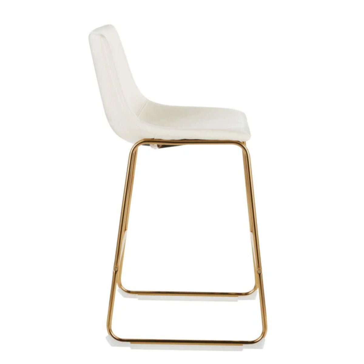 Tabouret de bar Heavenly Collection en PU avec pieds dorés LOT DE 2