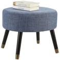 thumbnail image 3 of Convenience Concepts Designs4Comfort Mid Century Ottoman Stool, Blue Fabric, 3 of 3