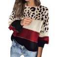 thumbnail image 1 of Kcodviy Chandail Léger d'Automne et d'Hiver pour Femme, Chandail à Contraste de Couleurs pour Femme, Chandail Ample pour Femme, Chandails d'Hiver pour Femme, Chandail à Col Rond avec Base, 1 of 5
