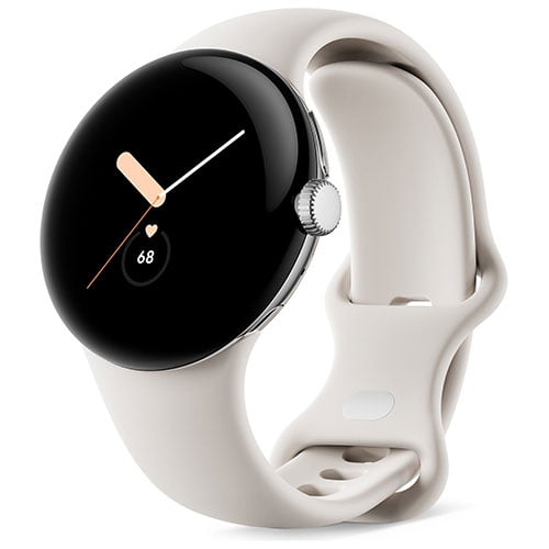 Remis à Neuf Google Pixel Watch (GPS) Boîtier en Acier Inoxydable 40 mm avec Bracelet Actif Bon