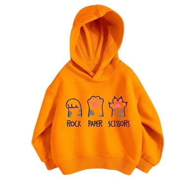PMVFHDE Clearance Crewneck Sweatshirts Kids Girls Sports Shirt Boy Girl Casual Print Personality Hoodie Pullover Hooded Sweatshirt With No Pocket Tops Girls Clothes,Orange,11-12 Years