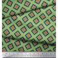 thumbnail image 3 of Soimoi Green Cotton Voile Fabric Square & Triangle Geometric Print Fabric by Yard 56 Inch Wide, 3 of 3