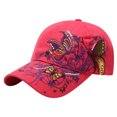 thumbnail image 1 of Coofit Women Baseball Cap Adjustable Embroidery Butterfly Snapback Hat Outdoor Sun Hat, 1 of 10
