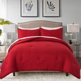 thumbnail image 1 of JML 3 Pieces Red Queen Comforter Set, Soft Microfiber Bedding Set With 1 Comforter and 2 Pillow Cases Suit for All Seasons, 1 of 8