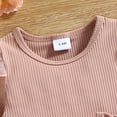 thumbnail image 4 of PatPat Baby Girl Pink Mesh Dress Set,Ribbed Long Sleeve Splicing Floral Appliques Princess Dress Pageant Party Birthday Wedding Flower Girl Dress,0-3T, 4 of 7