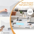 thumbnail image 3 of Homy Casa Lift-Top Square Coffee Table with 2 Drawers and LED Lights, Compact High-Gloss White Table, 3 of 11