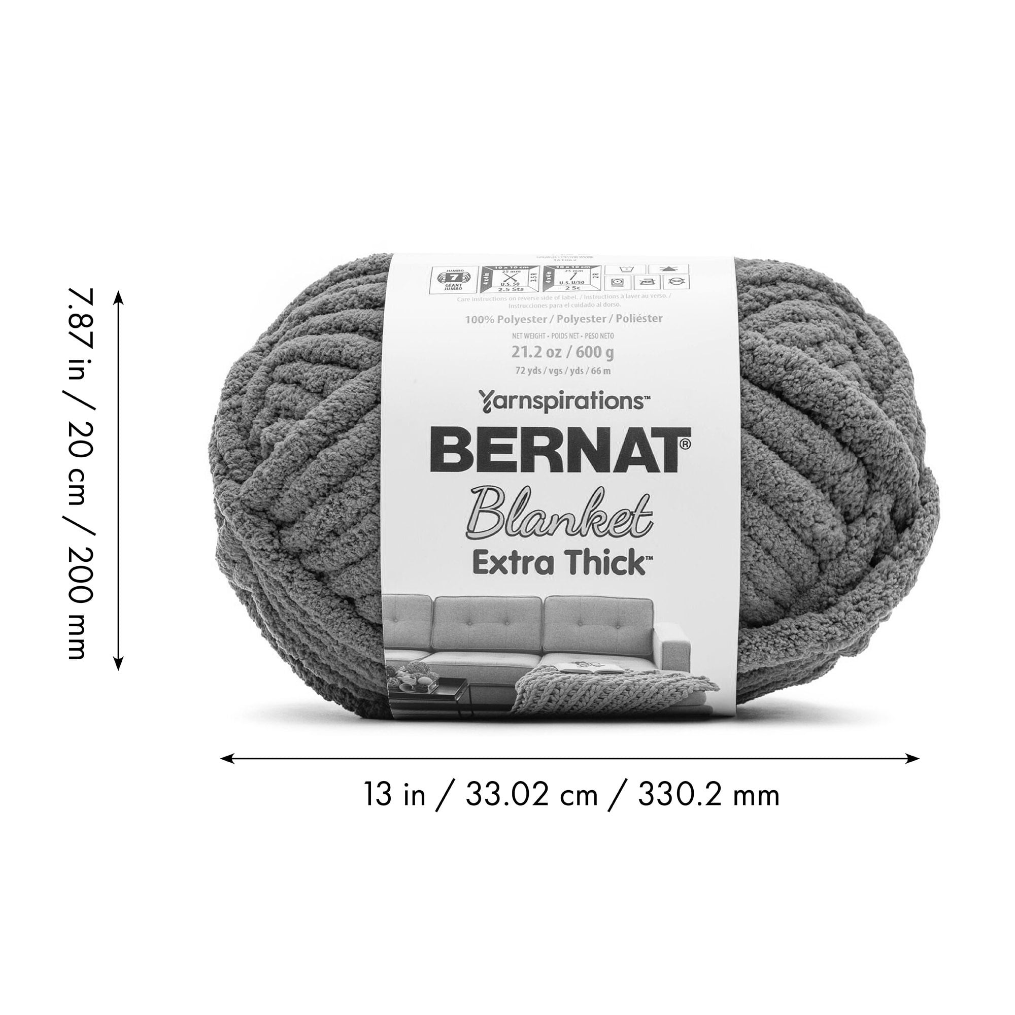 Bernat® Fil Extra Épais™ pour Couverture, Polyester #7 Jumbo, 21,2 Oz/600 G, 72 Verges