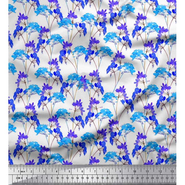 Soimoi Polyester Crepe Fabric Flower Watercolor Print Fabric by Yard 42 Inch Wide