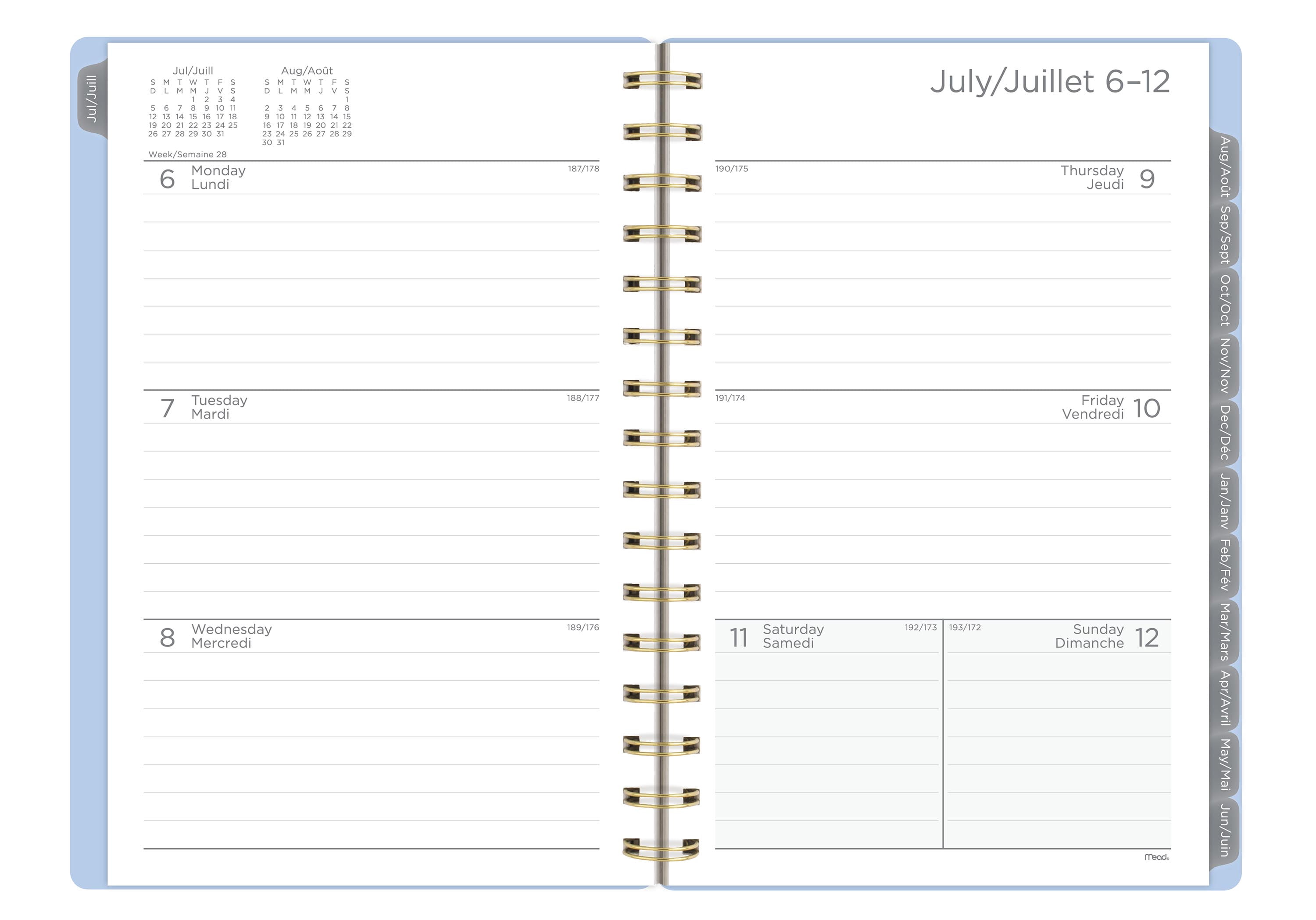 2026-2027 Mead Summer Blossom 12-Month Small Weekly and Monthly Academic Year Planner