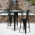 thumbnail image 2 of Bowery Hill Metal 3 Piece Bar Table Set in Red, 2 of 8