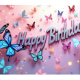 thumbnail image 4 of Colorful Butterfly Themed Happy Birthday Backdrop Banner Party Decorations Photography Props Birthday Party Supplies Decor Background, 4 of 4
