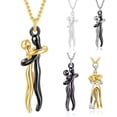 thumbnail image 3 of White+rose TWO-COLOR HUG NECKLACE CHARACTER LADIES FASHION CLAVICLE CHAIN GIF N6 L9N5, 3 of 9