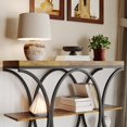 thumbnail image 3 of EDTara 39" Farmhouse Entryway Table with Storage, 4-Tier Wooden Console Table with Metal Geometric Frame for Hallway & Small Apartments, 3 of 8