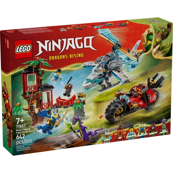 LEGO NINJAGO Ninja Vehicle Tree House Battle Building Toy for Boys, Girls, & Kids, Ages 7+ - Ninja Playset W/5 Minifigures, Motorcycle & Helicopter Toys - Gift Idea for Birthdays - 71857
