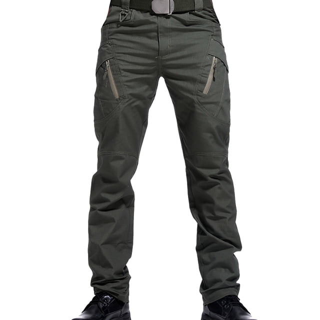 Pantalon Cargo de Travail Décontracté pour Hommes - Pantalon de Randonnée Léger pour Hommes - Pantalon Long à Jambe Droite pour Homme, Plein Air, Camping, Pêche, avec Multiples Poches