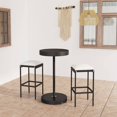 thumbnail image 1 of vidaXL 3 Piece Garden Bar Set with Cushions Poly Rattan Black, 1 of 5