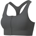 thumbnail image 4 of ylioge Sports Bras for Women Front Closure Zipper High-Impact Ribbed Wireless Push-Up Stretchy Racerback Solid Comfort Workout Underwear Bralettes, 4 of 4