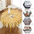 thumbnail image 3 of Nappe Soleil Soleil, Housse de Table Imprimée Coucher de Soleil Rétro Hippie Abstrait pour Maison Cuisine Salle à Manger Fête Patio Intérieur Extérieur, Ronde (60x60 Po), 3 of 6