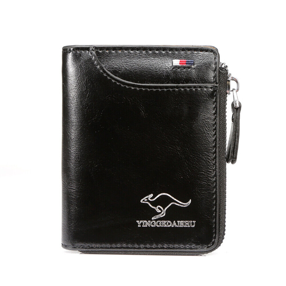Mens RFID Blocking Leather Wallet Credit Card ID Holder Zipper Purse Waterproof
