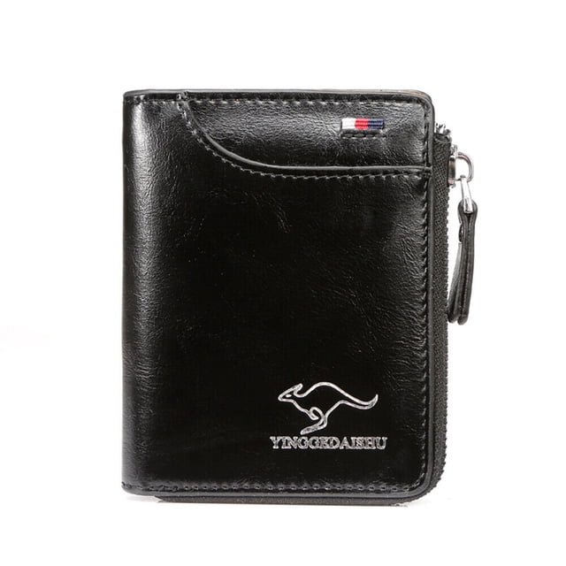 Mens RFID Blocking Leather Wallet Credit Card ID Holder Zipper Purse Waterproof