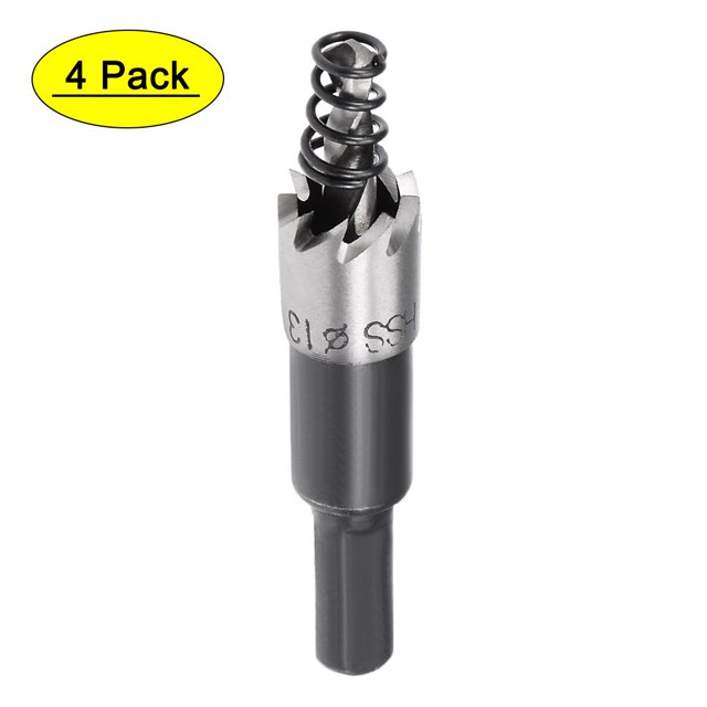 Unique Bargains 4 Pcs 13mm HSS Drill Bit Hole Saw Cutter for Metal Alloy Wood