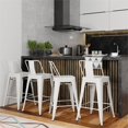 thumbnail image 2 of Simpli Home Rayne 24" Industrial Metal Counter Stool in White (Set of 4), 2 of 10