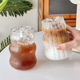 thumbnail image 3 of [] 14oz. Drinking Glasses Ripple Glass Cups  American Latte Coffee Cup Milk Juice Glass Cup, 3 of 6