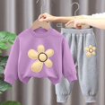 thumbnail image 3 of Pisexur Ensemble de Vêtements d'Automne et d'Hiver pour Bébés Filles Garçons 2 Pcs Mode Décontractée Imprimé Floral Manches Longues Col Rond Chandails en Molleton et Pantalons Ensemble de Survêtement pour Filles Garçons 3-8 Ans, 3 of 4