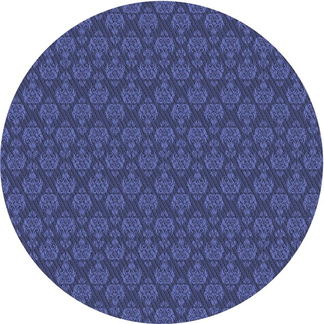 Ahgly Company Tapis Rond Lavable en Machine Intérieur Transitionnel Bleu, 6 Pieds Rond