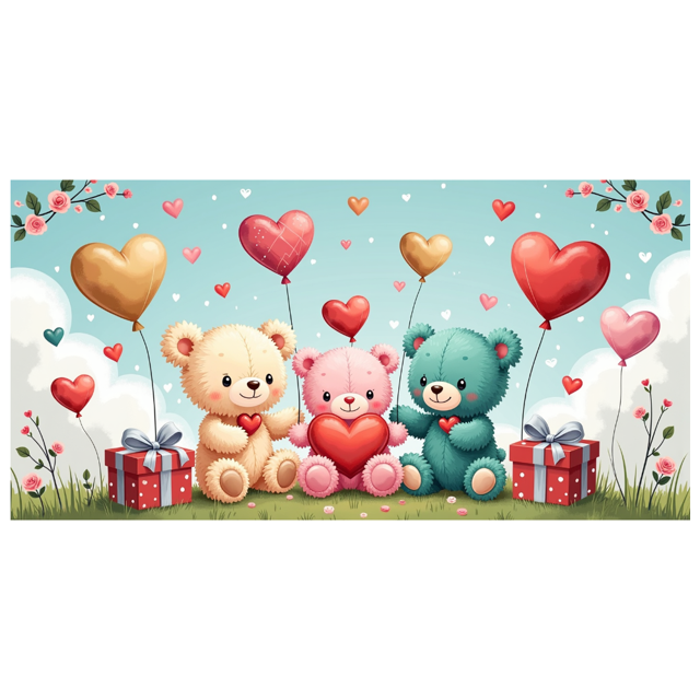 Heart Balloons Backdrop Background Wall Banner Valentines Day Party Decorations Romantic Celebration Event Decor Wedding Photography Prop