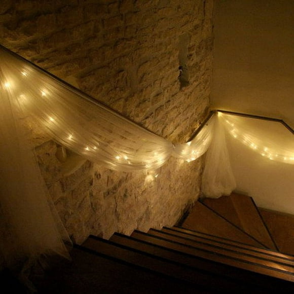 MesaSe Guirlande Lumineuse LED 3 Modes à Piles 4M 40-LEDs Blanc Chaud Lumières Décoratives pour Noël / Mariage / Fête