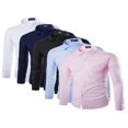 thumbnail image 2 of Men‘s Slim Fit Shirt Long Sleeve Button Down Tops Solid Color Casual Business Work  Shirts, 2 of 5