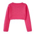 thumbnail image 3 of uublik Little Girls Coat Kids Button Closure Sweaters Cropped Jacket Cover Up Tops Hot Pink, Size 2-9 Years, 3 of 4