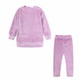 thumbnail image 2 of Ensemble Deux Pièces Hiver pour Filles, Col Rond, Manches Longues, Décontracté, Pantalon en Soie Dorée, Grande Taille, Ensemble Deux Pièces en Liquidation, 2 of 9