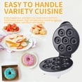 thumbnail image 3 of Rapid Warming Mini Donut Maker Machine, Intelligent Temperature Control, Non Stick Coating, ABS SUS Aluminum, Easy Cleaning, 7 Small Doughnuts, Kid Friendly, 3 of 7