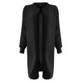 thumbnail image 4 of Cardigan Léger pour Femmes Femmes Mode Décontracté Chaud Col Rond Manteau Uni Long Vêtement d'Extérieur Chandail Cardigan en Tricot en Liquidation, 4 of 4