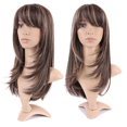 thumbnail image 1 of Perruque Synthétique Bouclée Longue avec Franges Perruques Cheveux Courts Perruques Résistant à la Chaleur Pleine Tête Perruque Complète pour les Femmes Blondes, 1 of 4